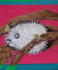 PORCUPINE FISH WITH MALALUCA BARK.